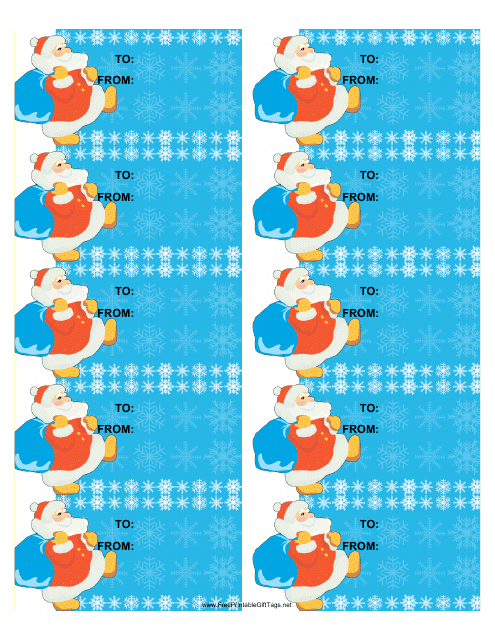 Christmas Santa Gift Tag Template Preview | Editable and Printable Image