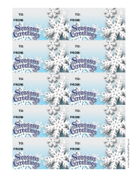 Seasons Greetings Gift Tag Template - Snowflakes Download Printable PDF ...