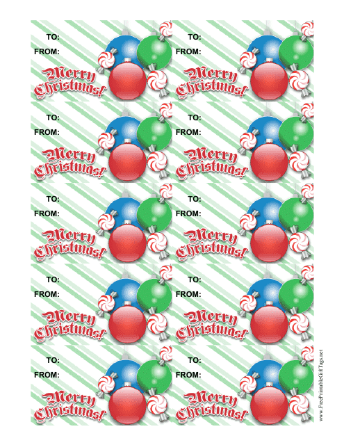 Christmas Ornaments Gift Tag Template