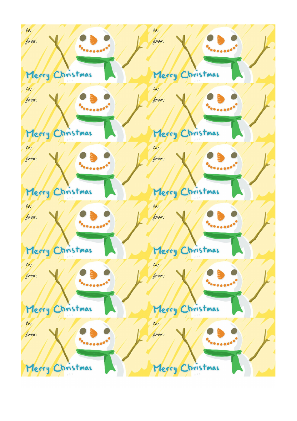 Merry Christmas Gift Tag Template Download Printable PDF | Templateroller