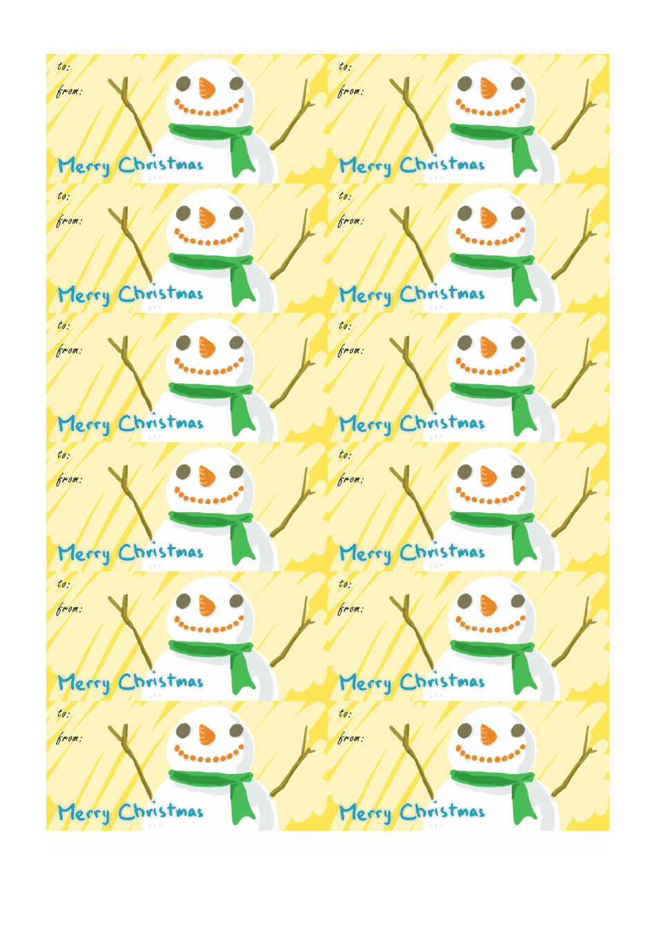 Merry Christmas gift tag template