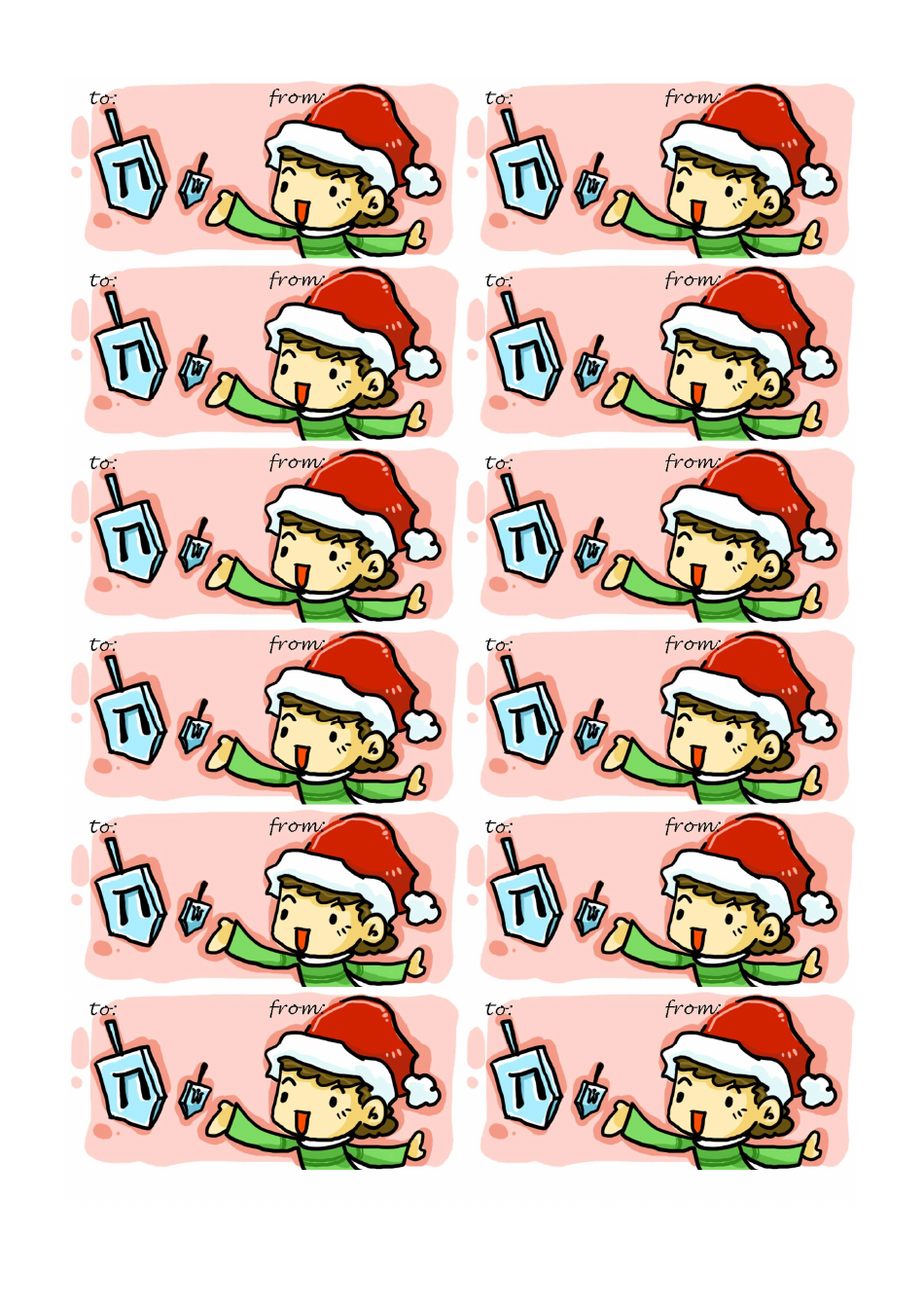 Christmas Boy Gift Tag Template - Pink Download Printable PDF ...