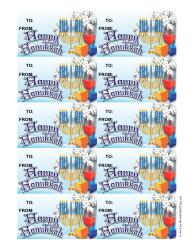 Document preview: Happy Hanukkah Snowflakes Gift Tag Template