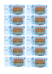 Document preview: Hanukkah Candles Gift Tag Template