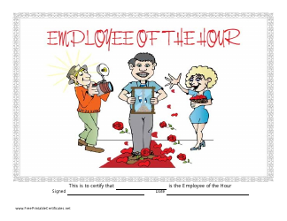 &quot;Employee of the Hour Certificate Template&quot;