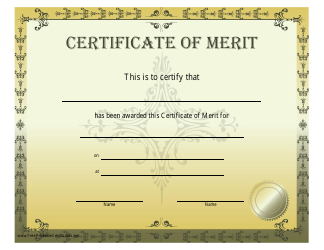 &quot;Certificate of Merit Template&quot;