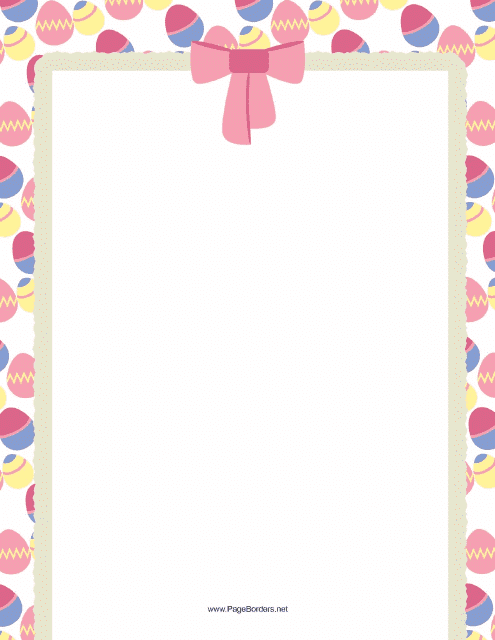 Easter Eggs and Bow Page Border Template