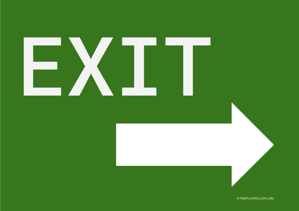 Exit Sign Template Download Printable PDF | Templateroller