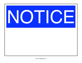 Document preview: Notice Sign Template