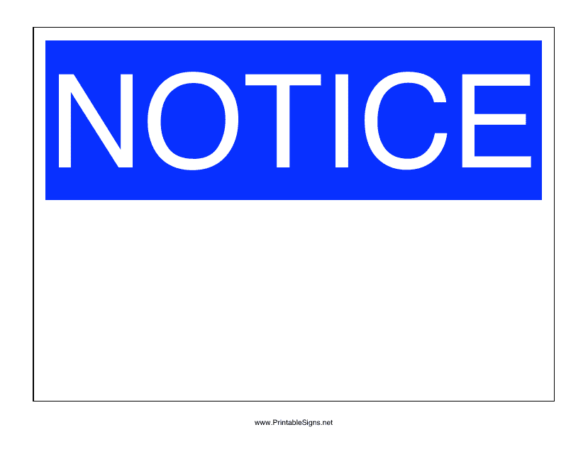 Notice Sign Template Download Printable PDF Templateroller