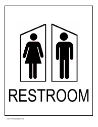 &quot;Restroom Male and Female Sign Template&quot;