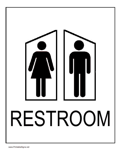 Restroom Male and Female Sign Template