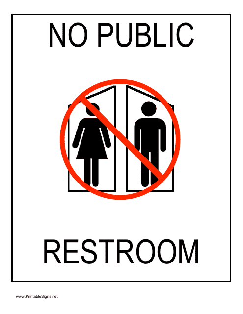No Public Restroom Sign Template