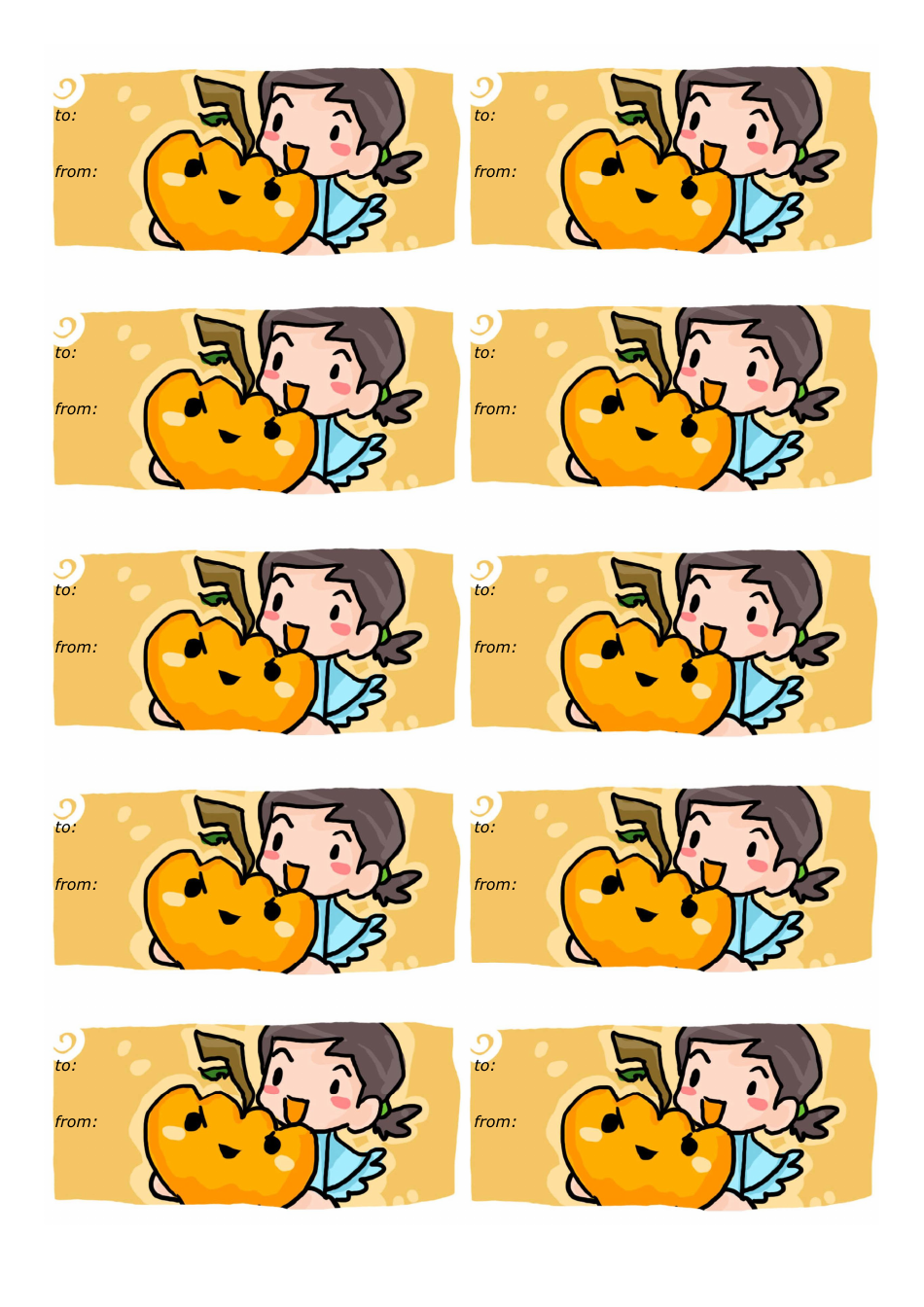 Pumpkin Gift Tag Template Image Preview