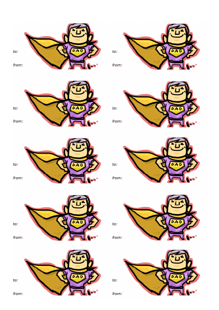 Super Dad Gift Tag Template Preview