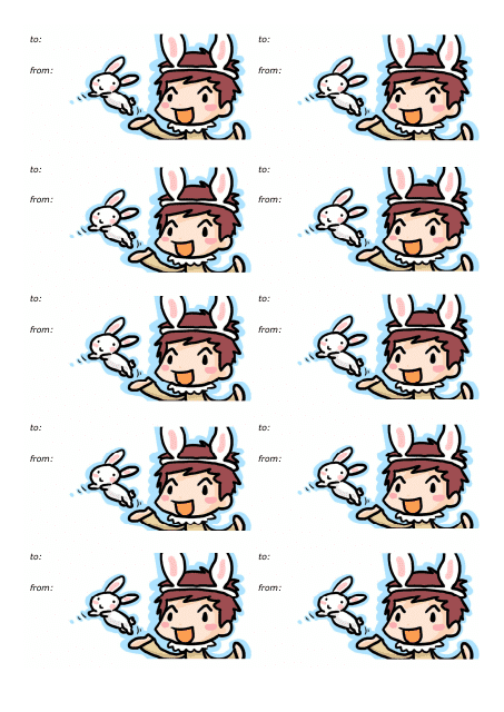 Bunny Time Gift Tag Template Preview