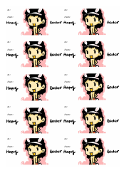 &quot;Bunny Girl Gift Tag Template - Happy Easter&quot;