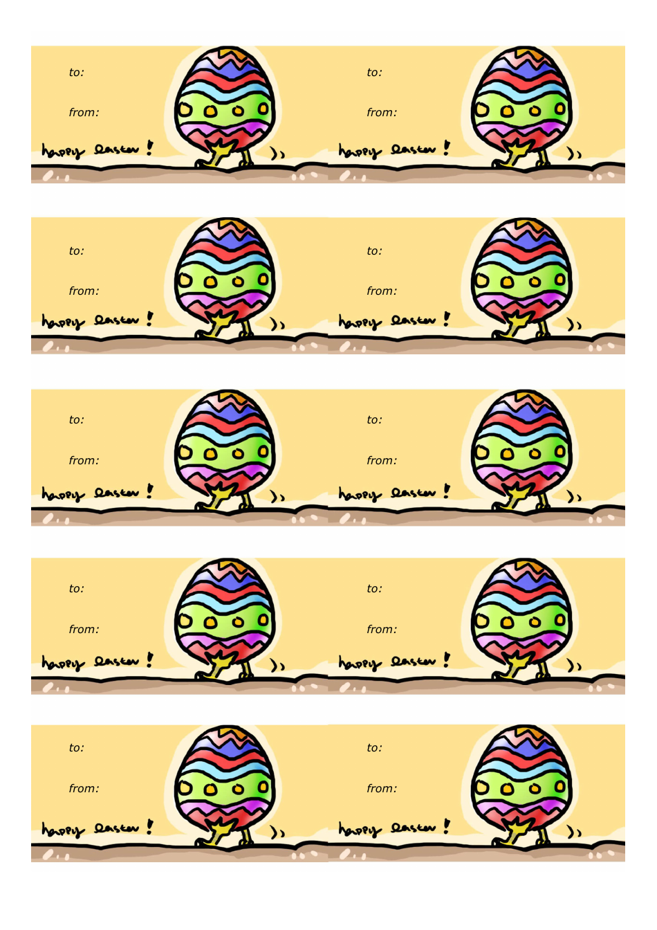 Happy Easter Gift Tag Template - Egg, Page 1