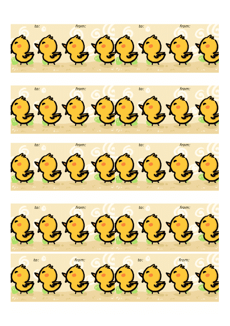 Chicks Gift Tag Template