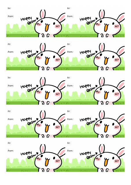 Happy Easter Gift Tag Template - Rabbit