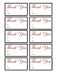 Document preview: Thank You Gift Tag Template