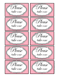 Document preview: Please Take One Gift Tag Template