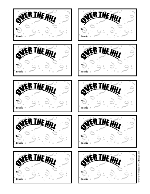Over the Hill Gift Tag Template