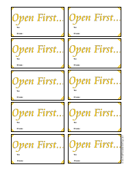 Document preview: Open First Gift Tag Template