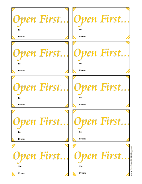 Open First Gift Tag Template Preview