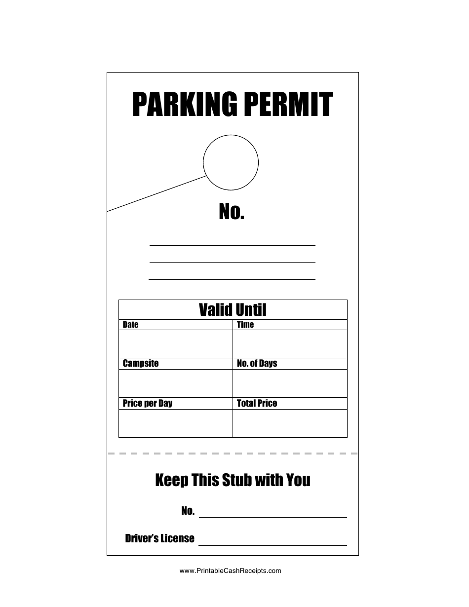Camping Parking Tag Template - Preview Image