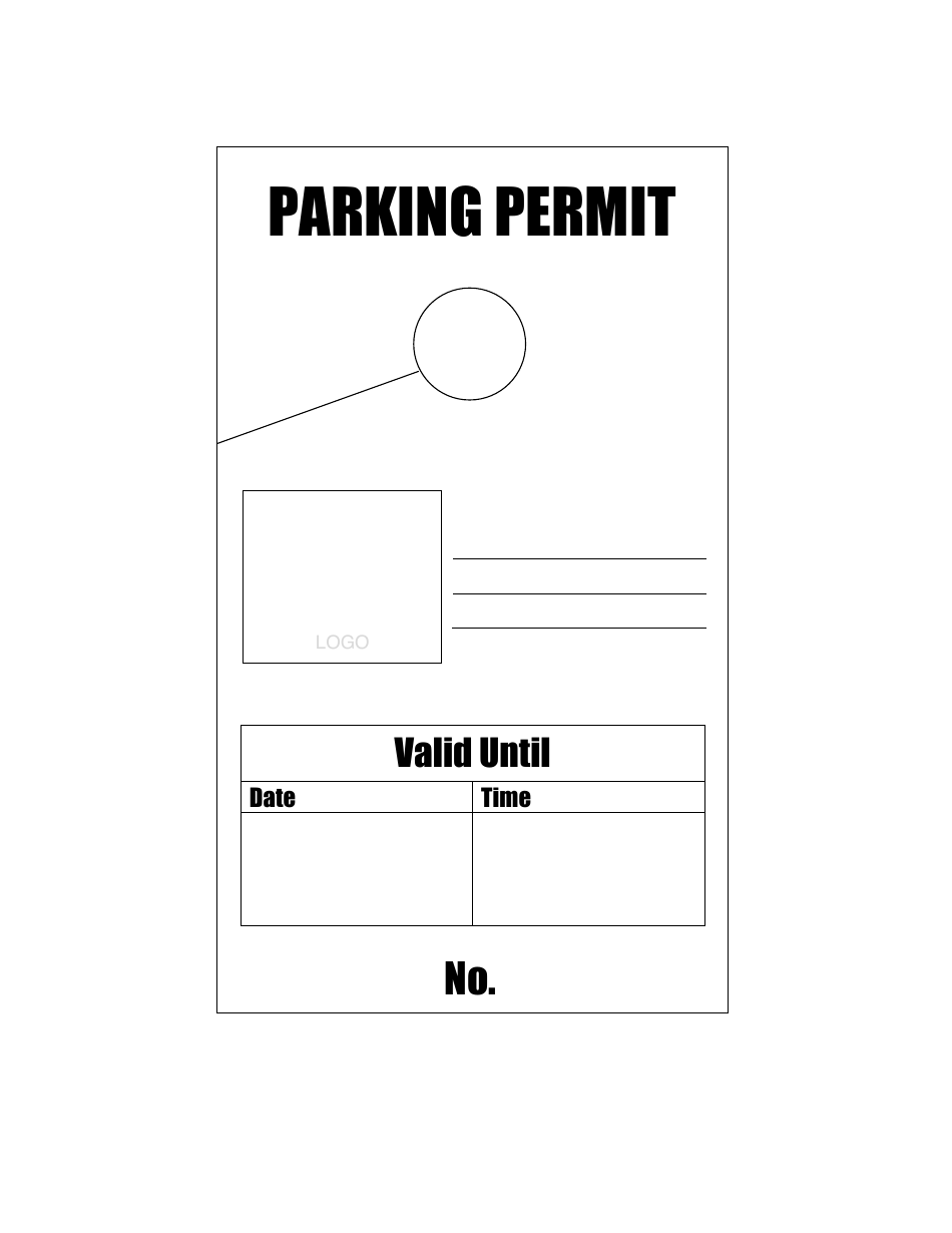 Hanging Parking Permit Tag Template - Document preview