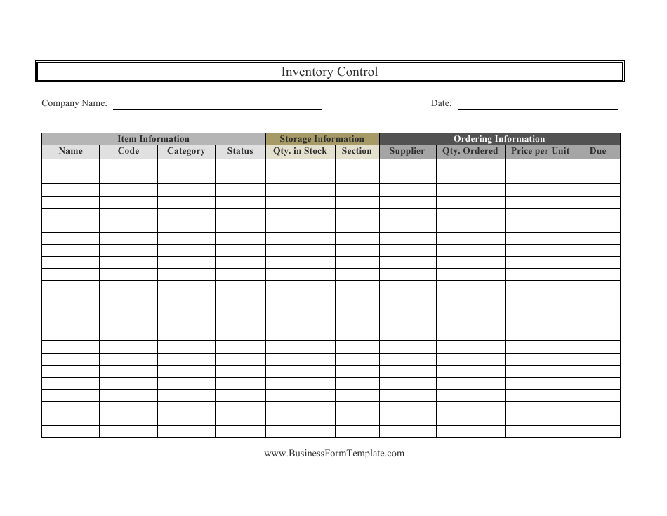 Inventory Control Spreadsheet Template - A Simplified and Efficient Solution Tool for Managing Inventory