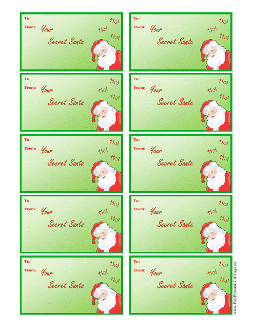 Secret Santa Gift Tag Template