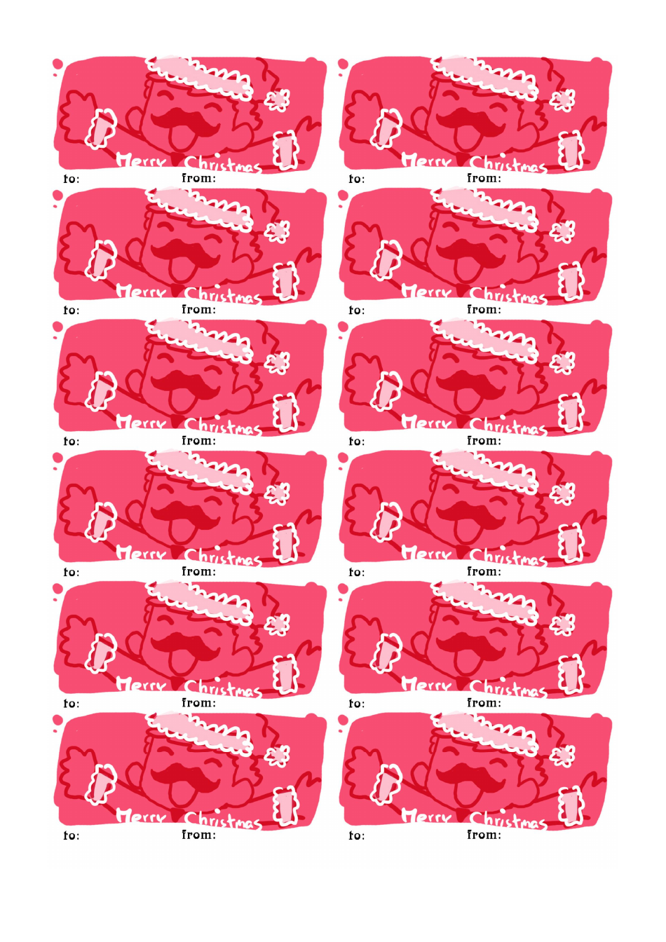 Merry Christmas Gift Tag Template - Red Download Printable PDF ...
