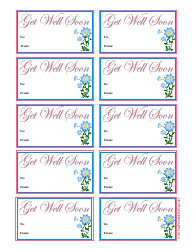 Document preview: Get Well Soon Gift Tag Template