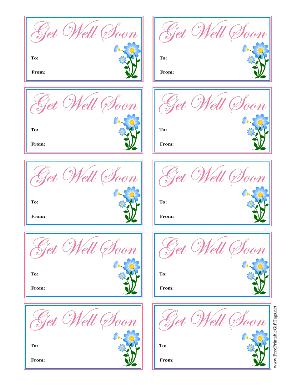 Get Well Soon Gift Tag Template Download Printable PDF | Templateroller