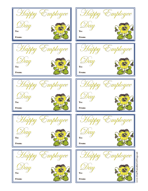 Happy Employee Day Gift Tag Template Download Pdf