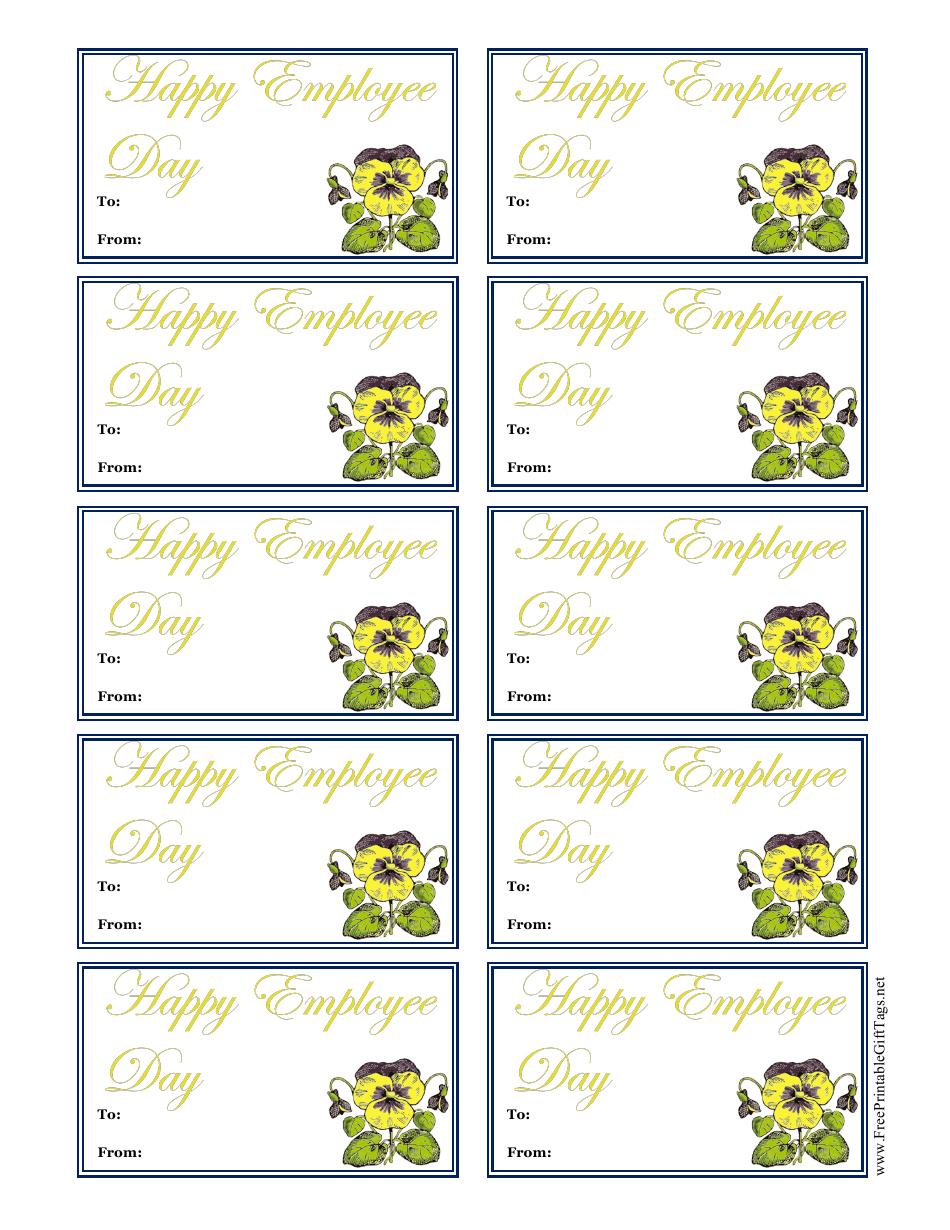 Happy Employee Day Gift Tag Template, Page 1