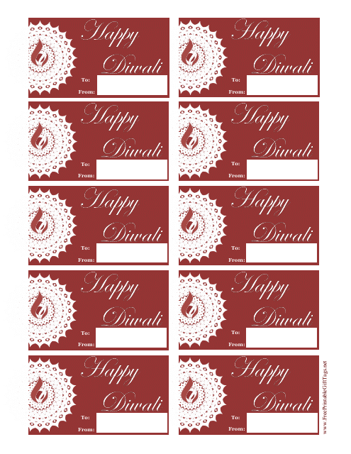 Happy Diwali Gift Tag Template