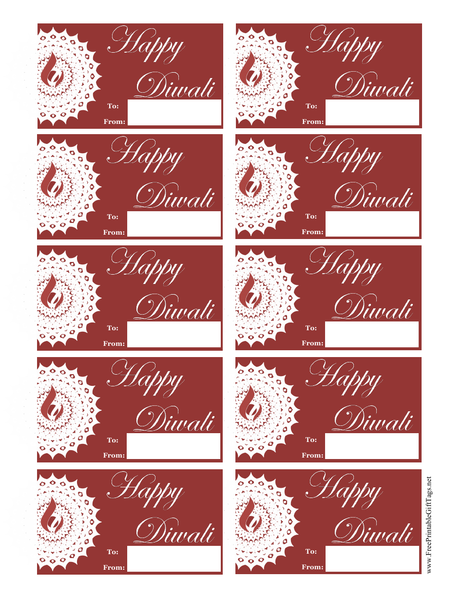 Happy Diwali Gift Tag Template Download Printable PDF Templateroller