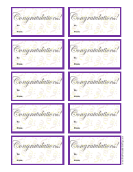 Congratulations Gift Tag Template Download Printable PDF | Templateroller