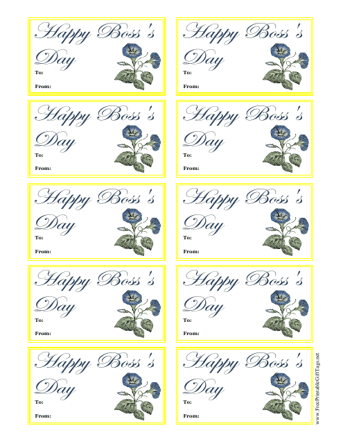 Boss Day Gift Tag Template