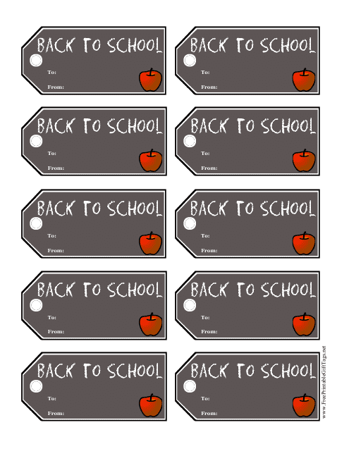 Back to School Gift Tag Template