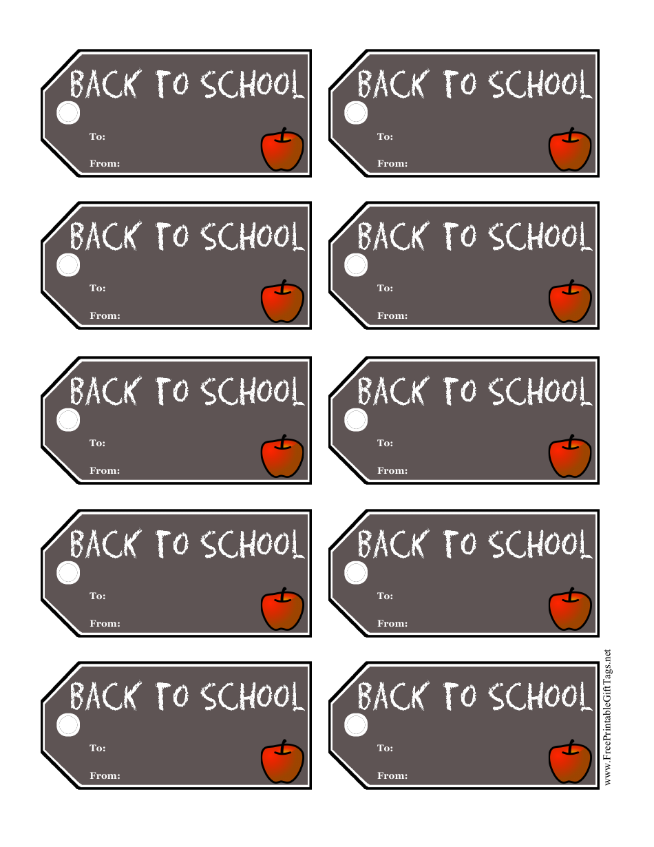 Back to School Gift Tag Template Preview