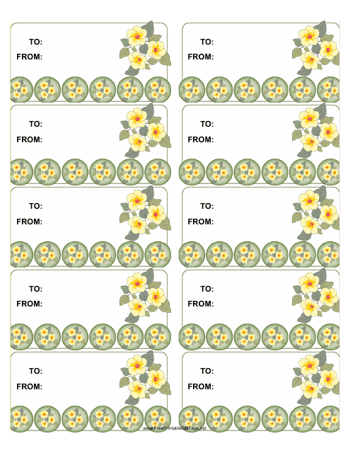 Floral Gift Tag Template