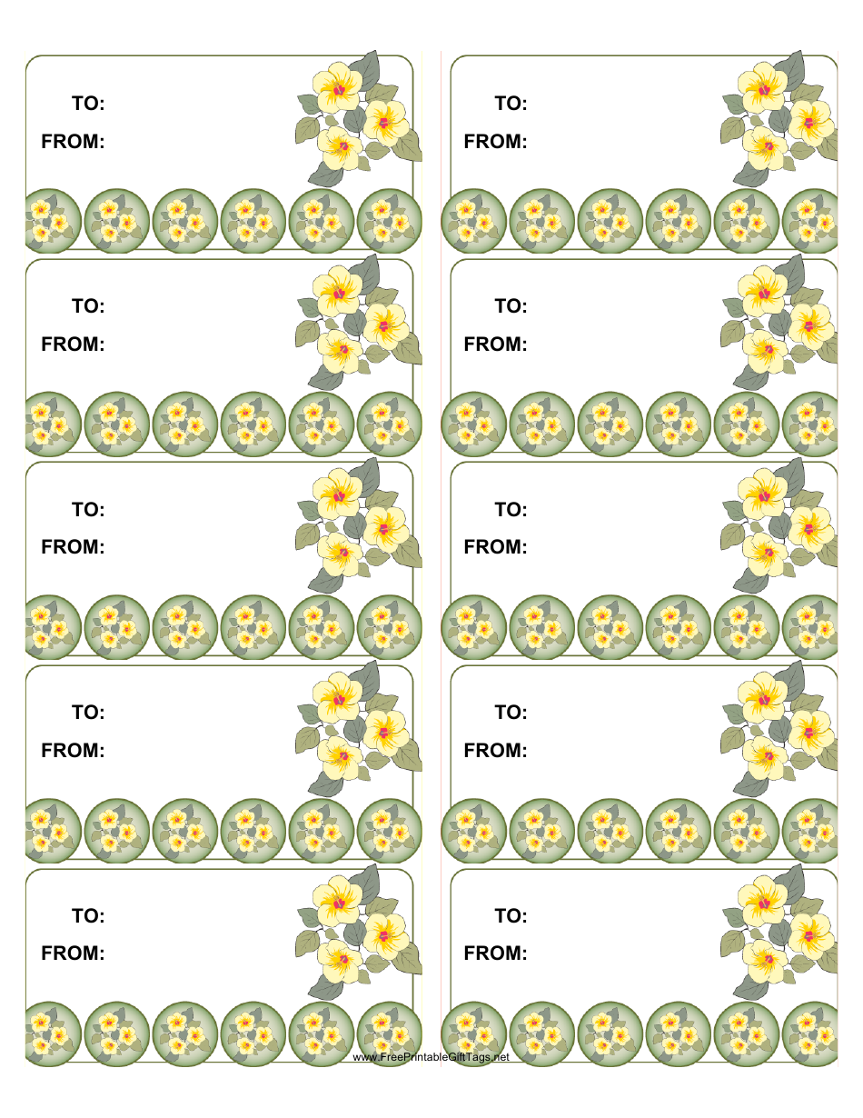 Floral Gift Tag Template Download Printable PDF | Templateroller