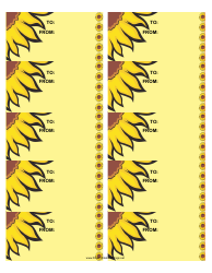 Document preview: Sunflower Gift Tag Template