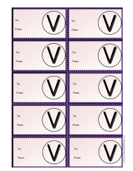 Document preview: Monogram V Gift Tag Template