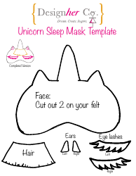Document preview: Unicorn Eye Sleep Mask Template