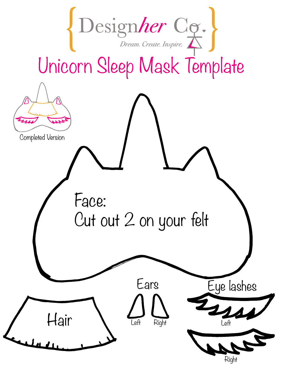 unicorn eye sleep mask template download printable pdf templateroller